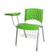 Cadeira Universitária Plástica Verde Com Porta Livros Base Prata 10 Unidades Prancheta Plástica - ULTRA Móveis