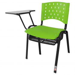 Cadeira Universitária Plástica Verde Com Porta Livros - ULTRA Móveis