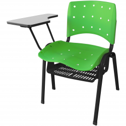 Cadeira Universitária Plástica Verde Anatômica Com Porta Livros - ULTRA Móveis