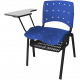 Cadeira Universitária Plástica Azul Anatômica Com Porta Livros 5 Unidades - ULTRA Móveis