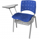 Cadeira Universitária Plástica Azul Anatômica Com Porta Livros Base Prata 5 Unidades - ULTRA Móveis