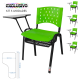 Cadeira Universitária Plástica Verde Com Porta Livros 5 Unidades - ULTRA Móveis