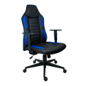 Cadeira De Escritório Gamer Ergonômica Com Estofado Preto com Azul Ultra