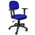 Cadeira Secretária Jserrano Azul Royal Com Braço - ULTRA Móveis