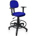 Cadeira Caixa Jserrano Azul Royal Com Braço - ULTRA Móveis