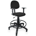 Cadeira Caixa Executiva Jserrano Preto com Braço Regulável - ULTRA Móveis
