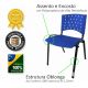 Cadeira Empilhável Verde - Kit com 05 Unidades