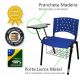 Cadeira Universitária Plástica Vermelha Com Porta Livros 5 Unidades - ULTRA Móveis
