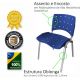 Kit 05 Unidades Cadeira Fixa Anatômica Ergoplax Bege Estrutura Prata