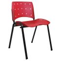 Cadeira Empilhável Plástica Vermelho Translúcido Anatômica - ULTRA Móveis