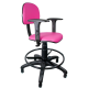 Cadeira Caixa Couro Ecológico Rosa Com Braço - ULTRA Móveis
