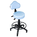 Cadeira Mocho Azul Claro Ergonômico Caixa Com Aro Com Sapata - ULTRA Móveis