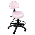 Cadeira Mocho Rosa Claro Ergonômico Com Aro - ULTRA Móveis