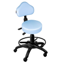 Cadeira Mocho Azul Claro Ergonômico Com Aro - ULTRA Móveis