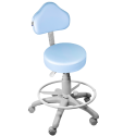 Cadeira Mocho Azul Claro Base Cinza Com Aro - ULTRA Móveis