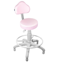 Cadeira Mocho Rosa Claro Base Cinza Caixa Com Aro Com Sapata - ULTRA Móveis