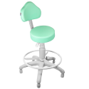 Cadeira Mocho Verde Claro Base Cinza Caixa Com Aro Com Sapata - ULTRA Móveis