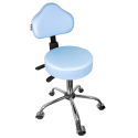 Cadeira Mocho Azul Claro Ergonômico Base Cromada - ULTRA Móveis