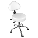 Cadeira Mocho Branco Ergonômico Base Cromada - ULTRA Móveis