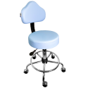 Cadeira Mocho Azul Claro Base Cromada Com Aro - ULTRA Móveis