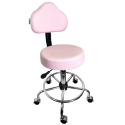 Cadeira Mocho Rosa Claro Base Cromada Com Aro - ULTRA Móveis