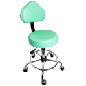 Cadeira Mocho Verde Claro Base Cromada Com Aro - ULTRA Móveis