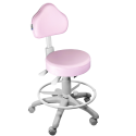 Cadeira Mocho Rosa Claro Ergonômico Base Cinza Com Aro - ULTRA Móveis
