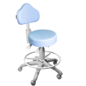 Cadeira Mocho Azul Claro Ergonômico Base Cinza Com Aro - ULTRA Móveis