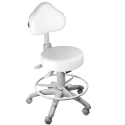 Cadeira Mocho Branco Ergonômico Base Cinza Com Aro - ULTRA Móveis