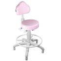 Cadeira Mocho Rosa Claro Ergonômico Base Cinza Caixa Com Aro Com Sapata - ULTRA Móveis