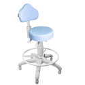 Cadeira Mocho Azul Claro Ergonômico Base Cinza Caixa Com Aro Com Sapata - ULTRA Móveis