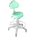 Cadeira Mocho Verde Claro Ergonômico Base Cinza Caixa Com Aro Com Sapata - ULTRA Móveis