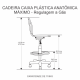 CADEIRA CAIXA SECRETÁRIA PLÁSTICA ACQUAMARINE BASE CINZA ERGONÔMICA PLAXMETAL - ULTRA Móveis