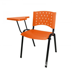 Cadeira Universitária Plástica Amarela Prancheta Plástica - ULTRA Móveis
