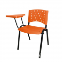 Cadeira Universitária Plástica Laranja Prancheta Plástica - ULTRA Móveis