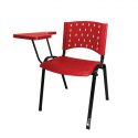 Cadeira Universitária Plástica Vermelha Prancheta Plástica - ULTRA Móveis