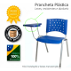 Cadeira Universitária Plástica Azul Base Prata Prancheta Plástica - ULTRA Móveis
