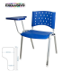 Cadeira Universitária Plástica Azul Base Prata Prancheta Plástica - ULTRA Móveis
