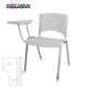 Cadeira Universitária Plástica Branca Base Prata Prancheta Plástica - ULTRA Móveis