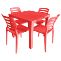 Kit Mesa e Cadeiras Ultra Design - Vermelha