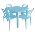 Kit Mesa e Cadeiras Ultra Design - Azul Claro