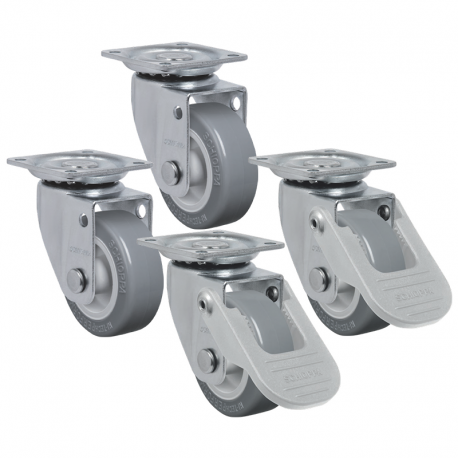 KIT Rodízio 2 Polegadas GLAP 210 Cinza 40kg