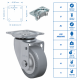 KIT Rodízio 2 Polegadas GLAP 210 Cinza 40kg