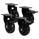 KIT Rodízio 3 Polegadas GLA 312 Onix Preto 70kg