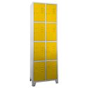 Roupeiro de Aço 8 Portas Cinza Com Amarelo - ULTRA Móveis