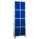 Roupeiro de Aço 8 Portas Cinza Com Azul - ULTRA Móveis