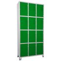 Roupeiro de Aço 12 Portas Cinza Com Verde - ULTRA Móveis