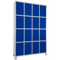 Roupeiro de Aço 16 Portas Cinza Com Azul - ULTRA Móveis