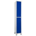 Roupeiro de Aço 2 Portas Grandes Cinza Com Azul - ULTRA Móveis