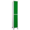 Roupeiro de Aço 2 Portas Grandes Cinza Com Verde - ULTRA Móveis